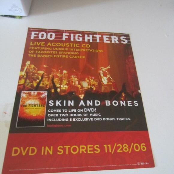 Foo Fighters Skin and Bones Concert Promo Poster - Picture 1 of 2